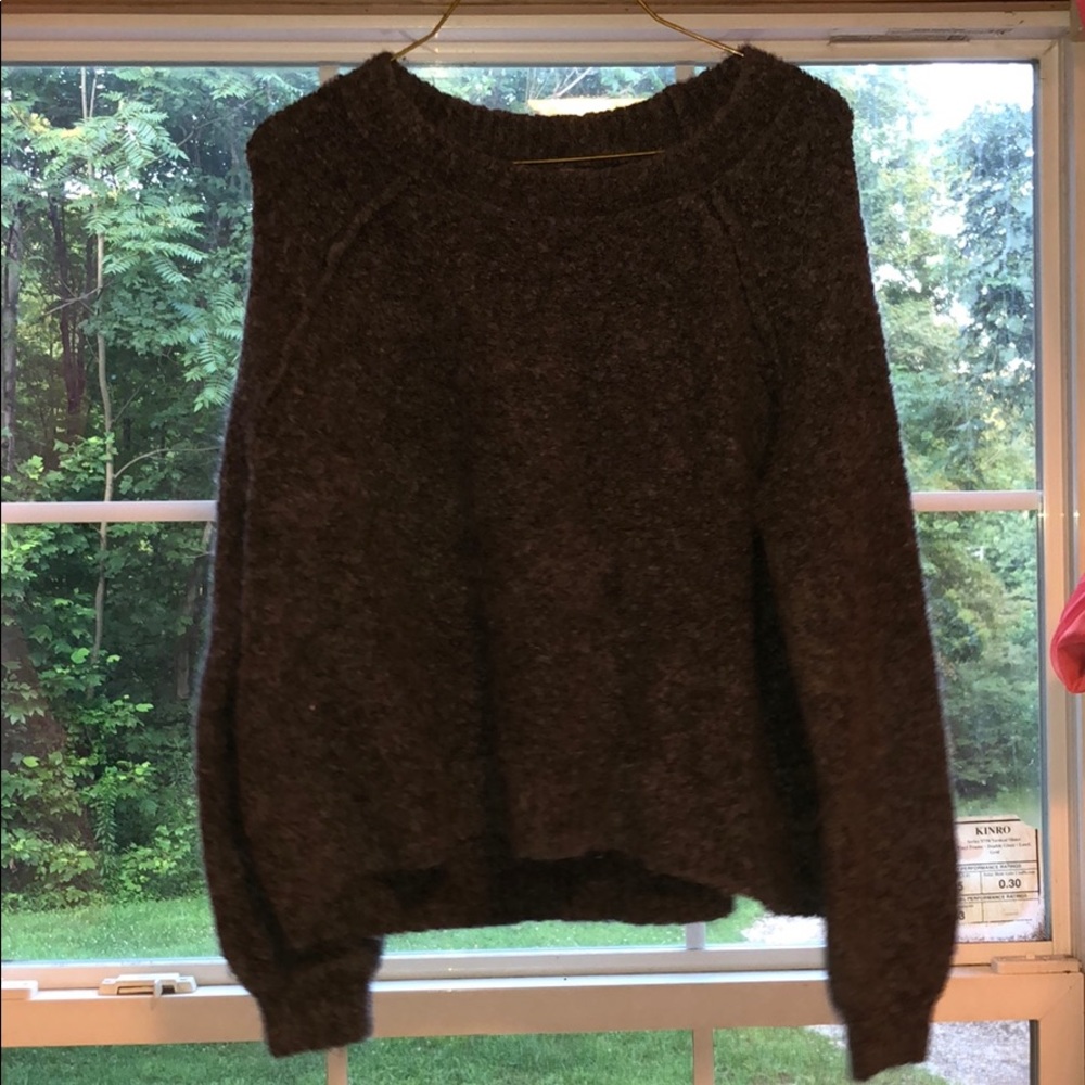 Dark gray Aerie fuzzy sweater. Size M